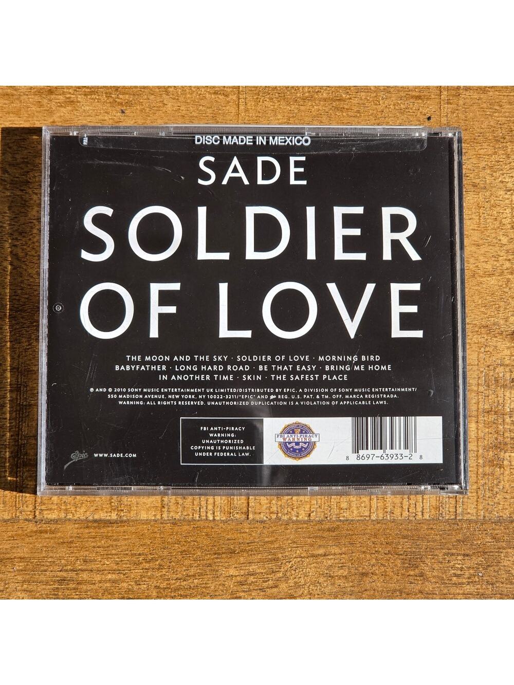 Sade SOLDIER OF LOVE CD